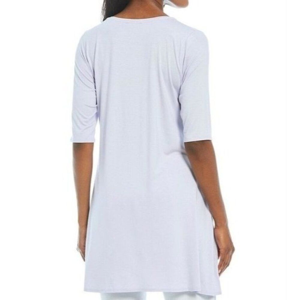 Eileen Fisher Women White A-Line T-Shirt Dress Size S - Picture 3 of 7